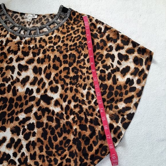 Lavish Animal Print Poncho Tunic Shirt Size M - Picture 7 of 14